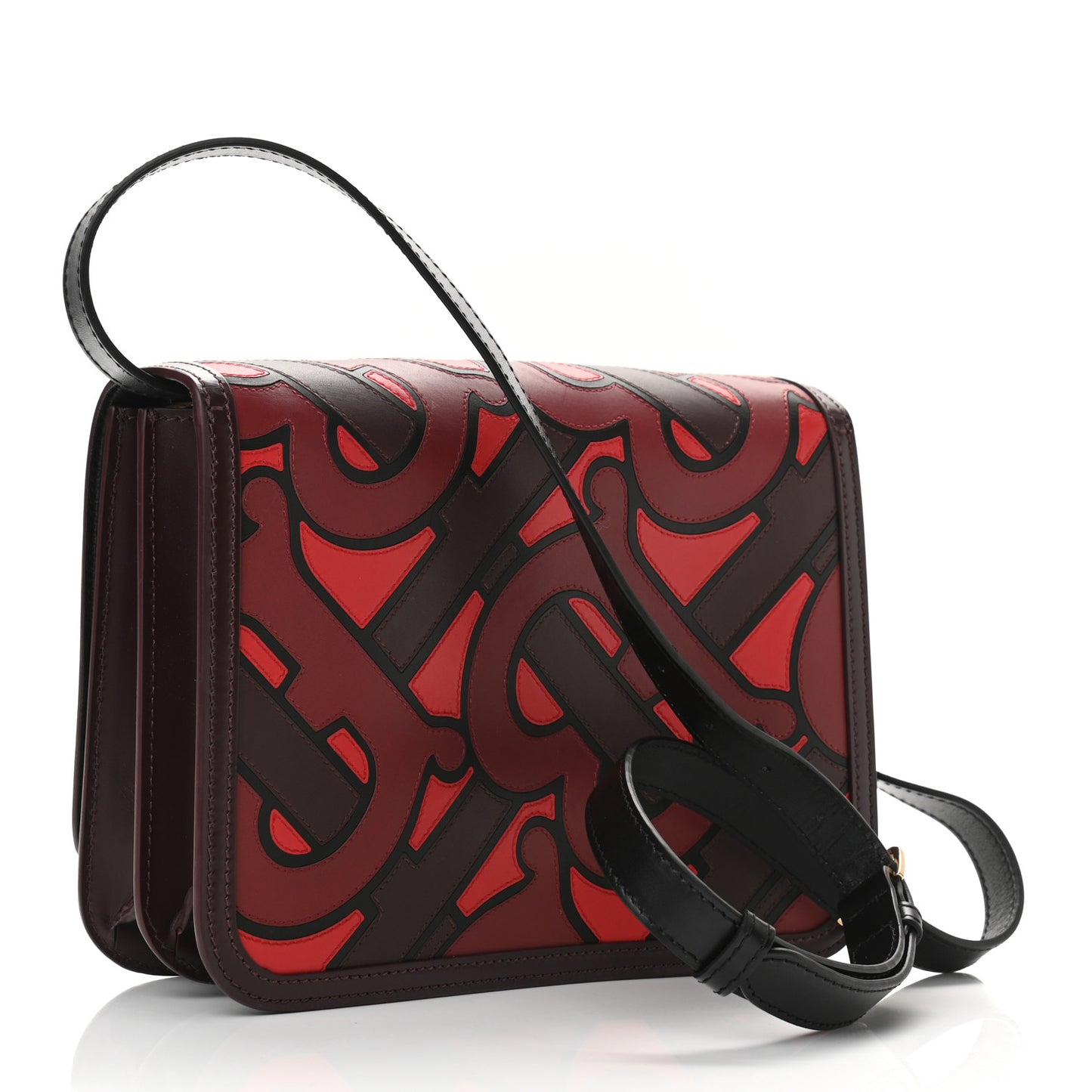 Calfskin Applique Monogram Medium TB Bag Oxblood