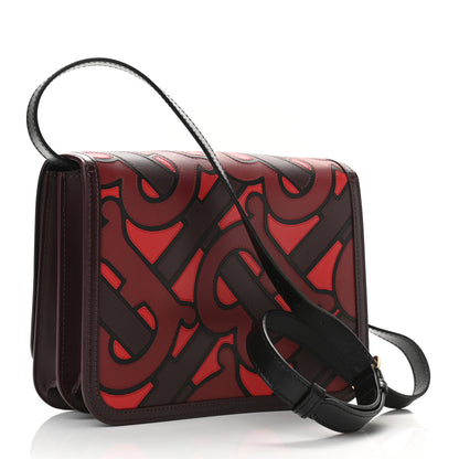Burberry Calfskin Applique Monogram Medium TB Bag Oxblood 3 of 10