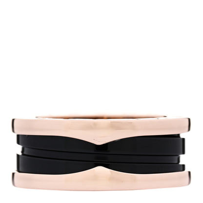 Bulgari 18K Rose Gold Black Ceramic B.Zero1 Two-Band Ring 51 5.75 3 of 4