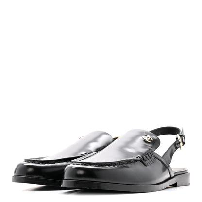 Chanel Shiny Calfskin Slingback Loafers 39 Black 4 of 10
