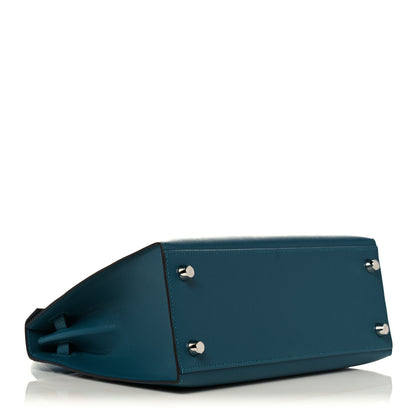 Hermes Madame Calfskin Verso Kelly Sellier 25 Vert Bosphore Sienne 4 of 10