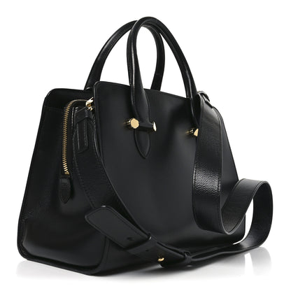 Salvatore Ferragamo Hammered Calfskin Today Satchel Black 3 of 9