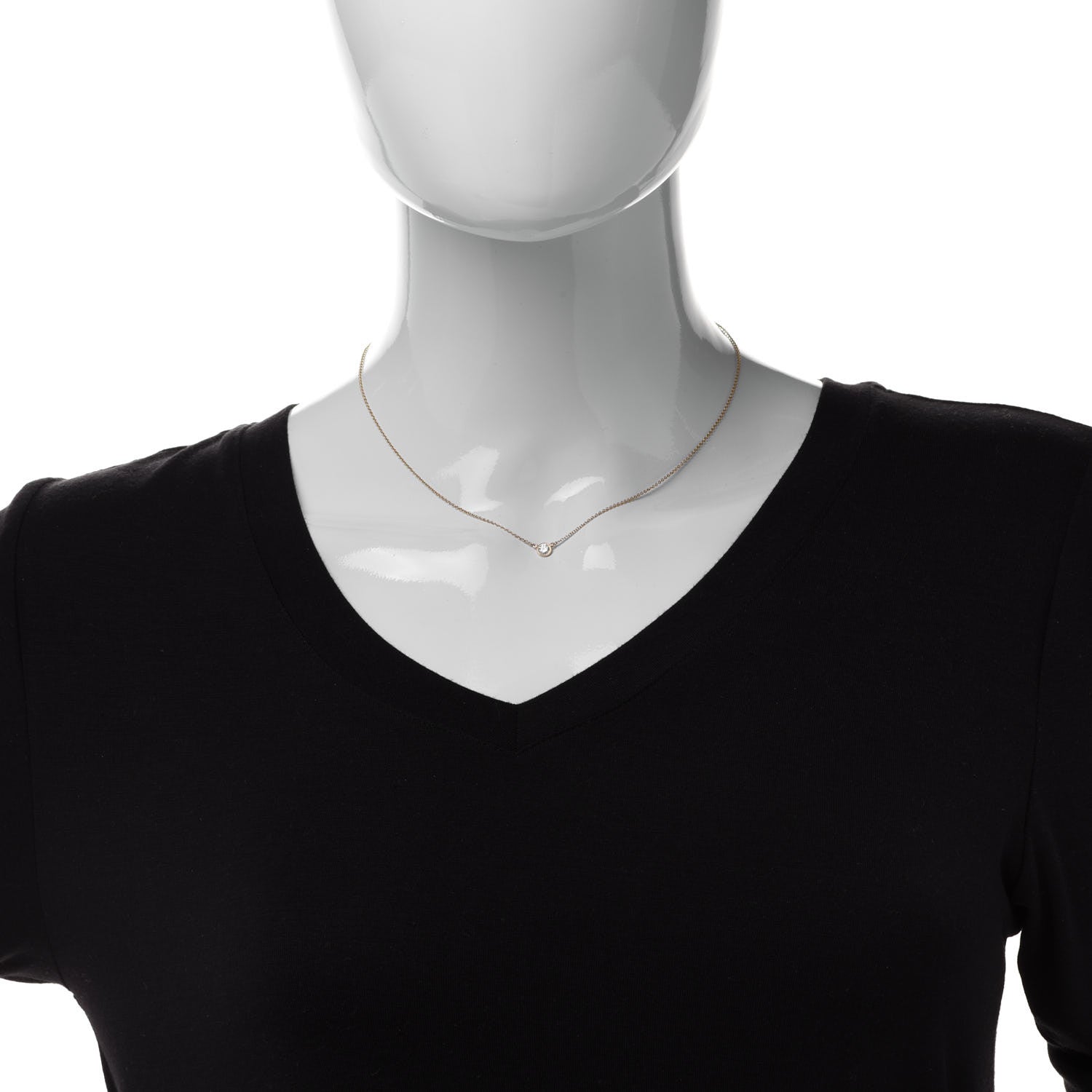 Tiffany 18K Yellow Gold Diamond .21ct Elsa Peretti Diamonds by the Yard Pendant Necklace 2 of 6