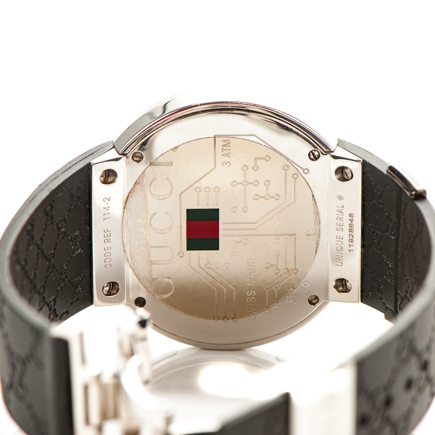 Stainless Steel Rubber 45mm Digital I-Gucci Web Watch Black