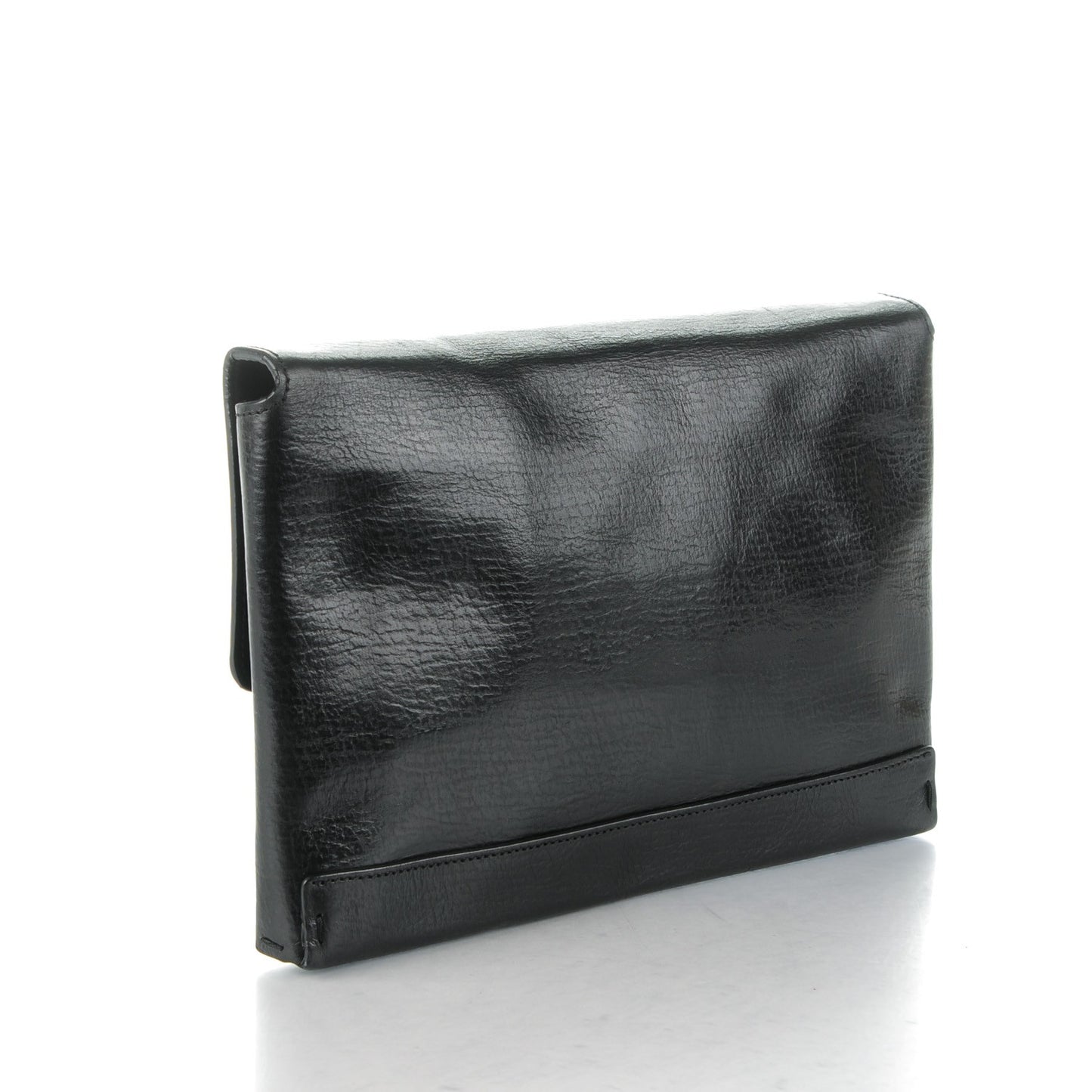 Calfskin Miss Sartorial Envelope Clutch Black