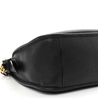 Prada Vitello Daino Zippered Messenger Hobo Black 10 of 16