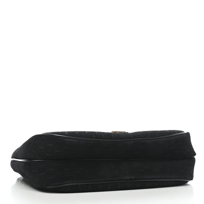 Saint Laurent Suede All-Over Monogram Large Le Monogramme Satchel Black 4 of 9