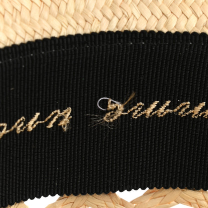 Hermes Straw Panama Elenora Hat 59 Naturel Black 11 of 12