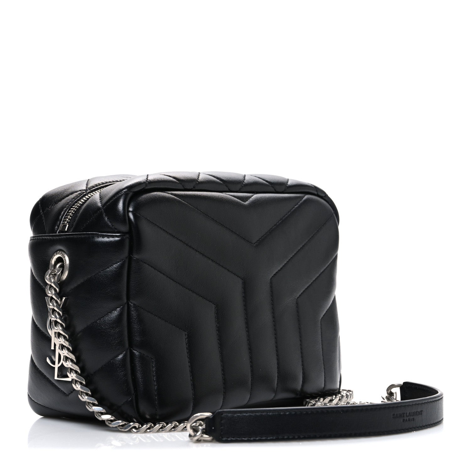 Saint Laurent Calfskin Y Quilted Monogram Small Loulou Bowling Bag Black 3 of 10