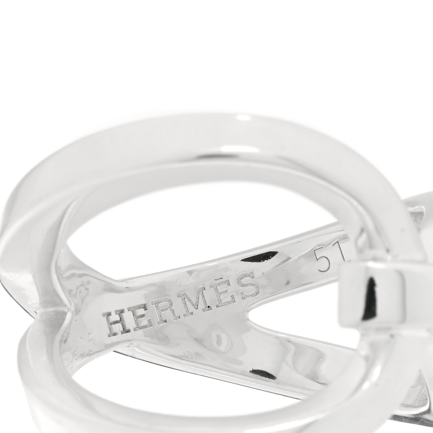 Hermes Sterling Silver Chaine D'Ancre Twist Ring 51 5.75 4 of 4
