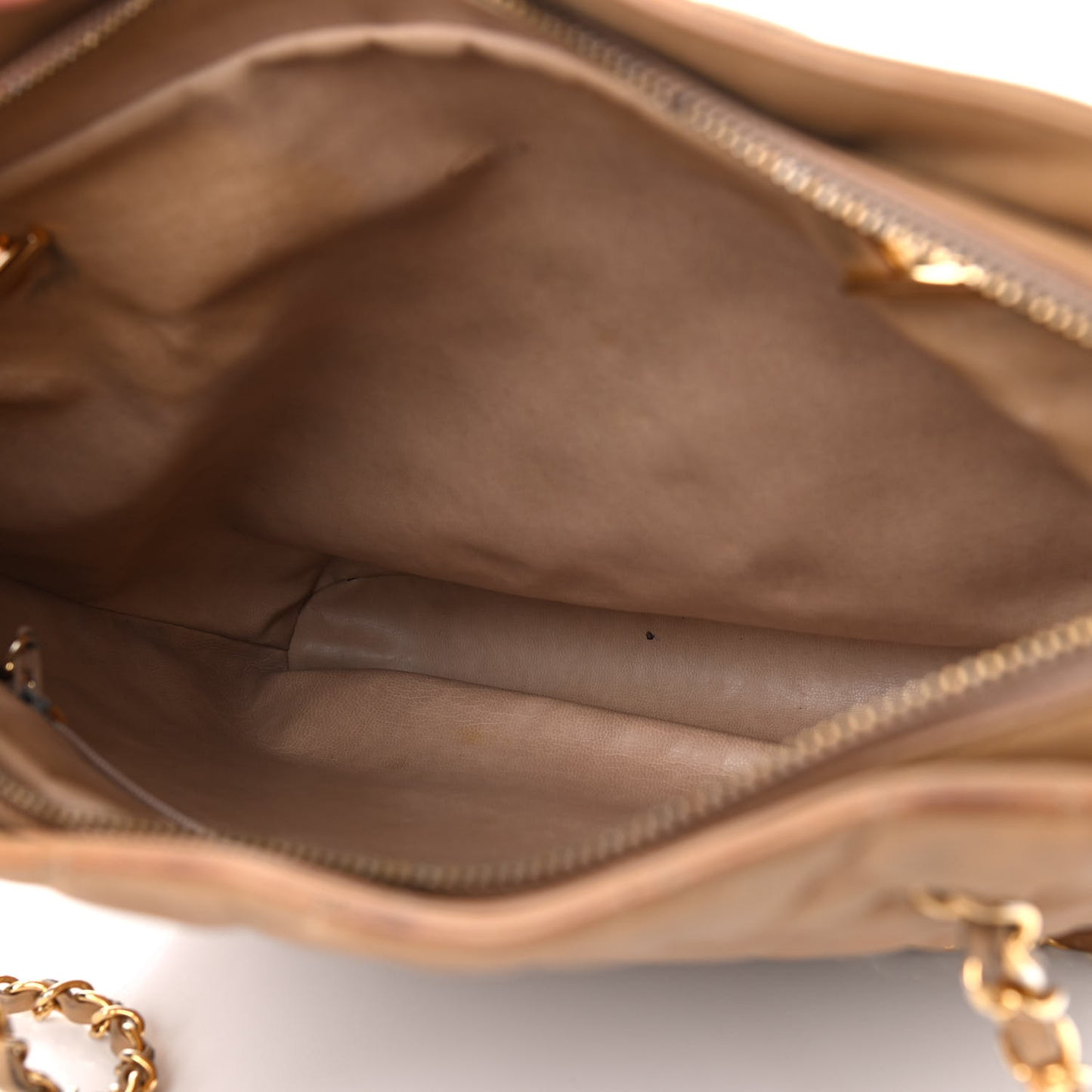 Lambskin Quilted Shopper Tote Beige