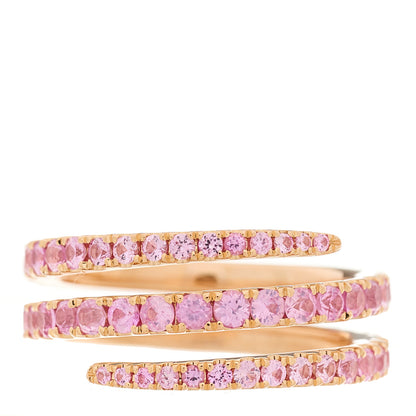 Anita Ko 18K Rose Gold Pink Sapphire Coil Ring 54 6.75 1 of 4