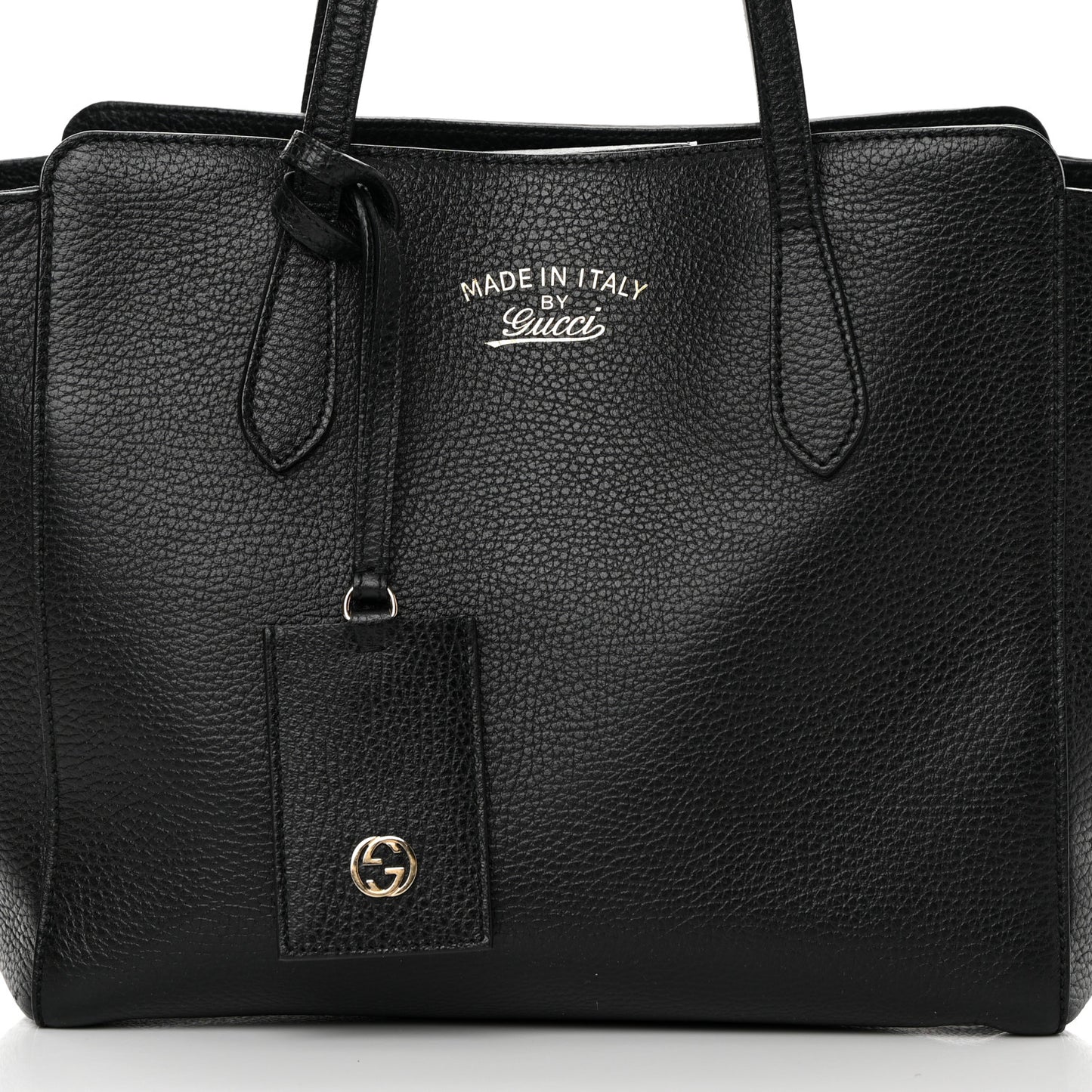 Pebbled Calfskin Small Swing Tote Black