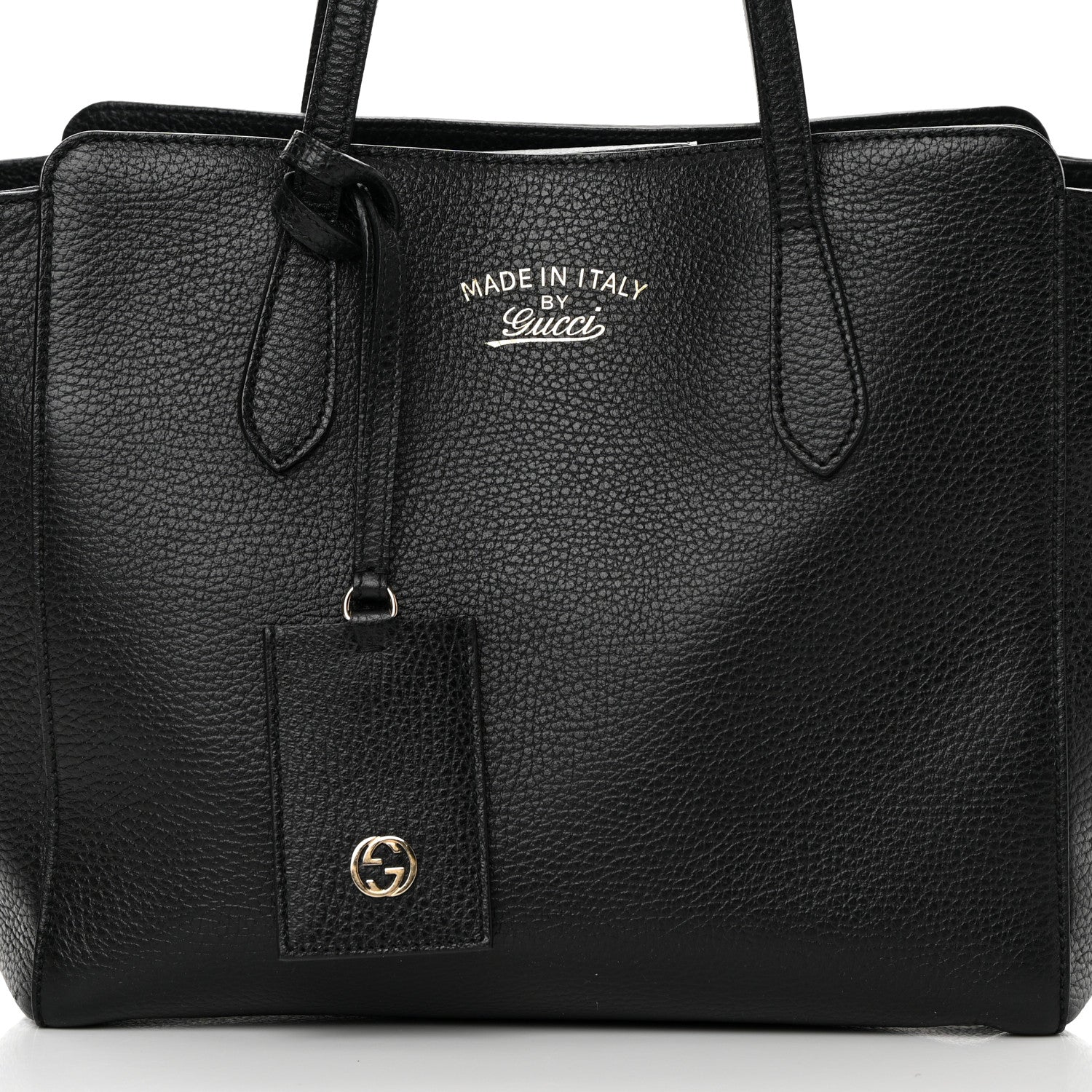 Gucci Pebbled Calfskin Small Swing Tote Black 7 of 10