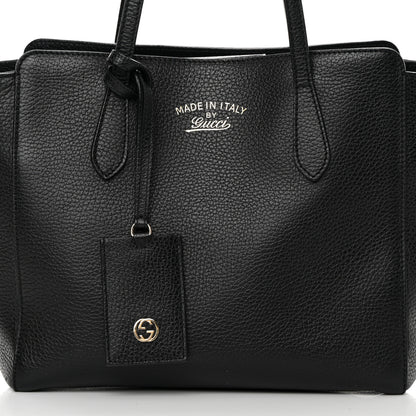 Gucci Pebbled Calfskin Small Swing Tote Black 7 of 10