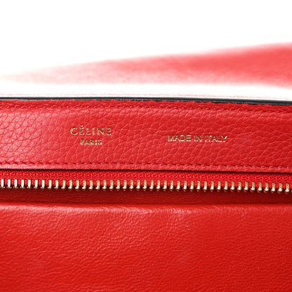 Celine Drummed Calfskin Suede Small Trapeze Coquelicot 6 of 9