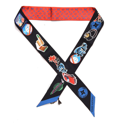 Louis Vuitton Silk Monogram World Tour Stickers BB Bandeau Rouge 1 of 4