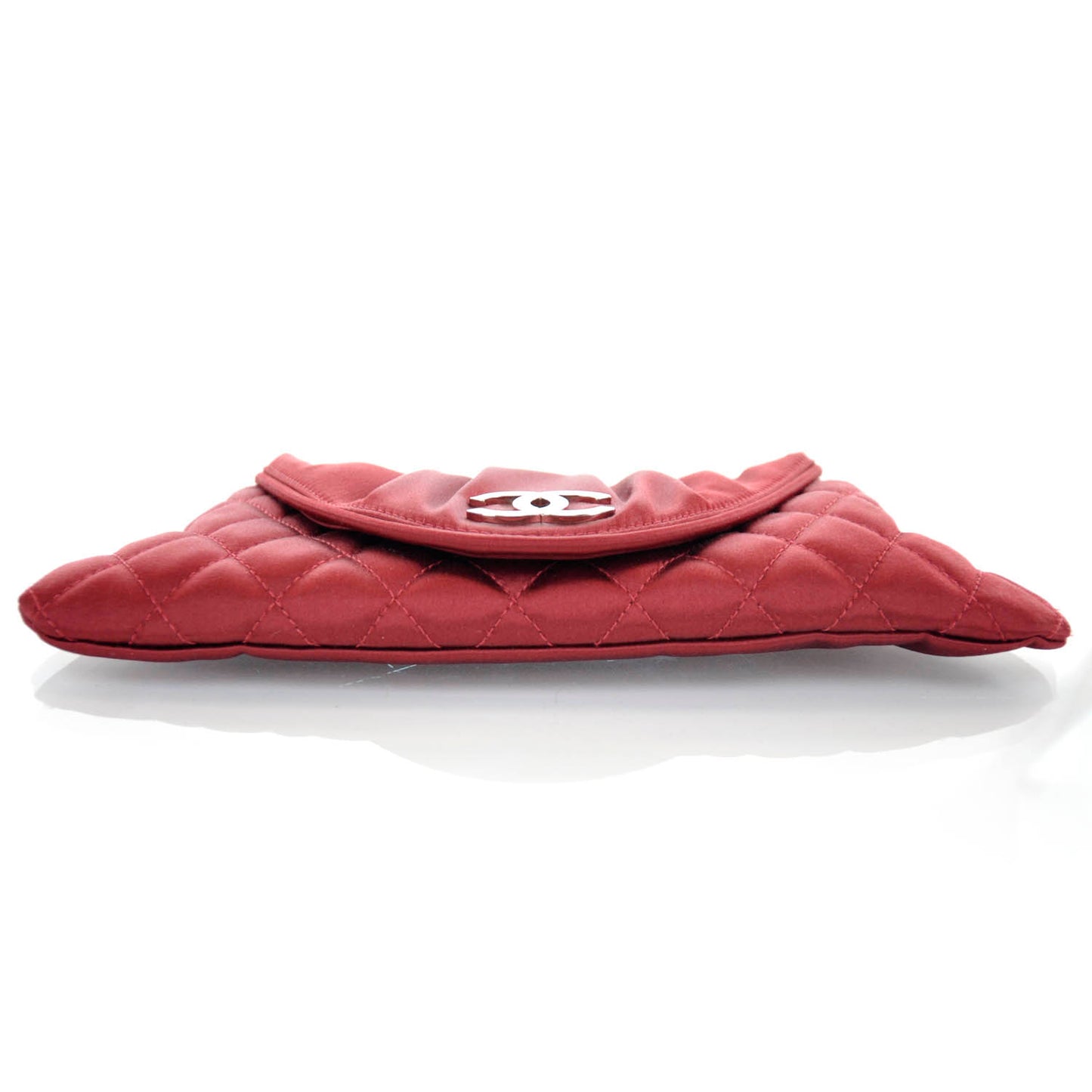 Satin Flap Clutch Red