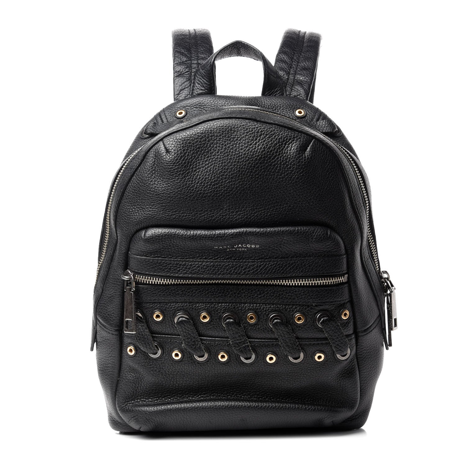 Marc Jacobs Calfskin Stitched Biker Backpack Black 1 of 11