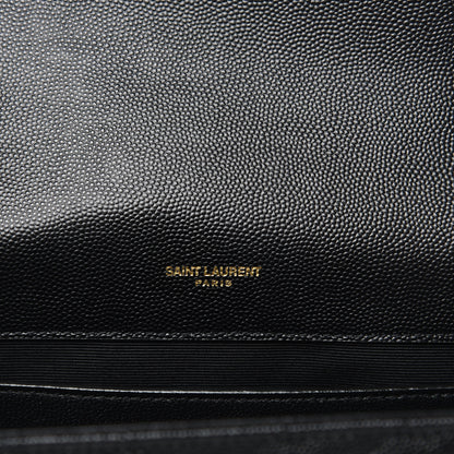 Saint Laurent Grain De Poudre Matelasse Chevron Medium Monogram Satchel Black 6 of 10