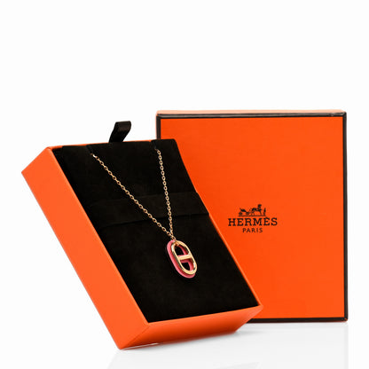 Hermes Swift O'Maillon Pendant Necklace Rose Azalee 7 of 7