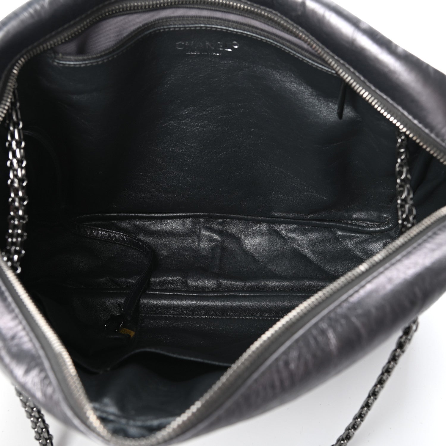 Chanel Metallic Aged Calfskin Quilted Large Reissue Camera Case Silver 5 of 10