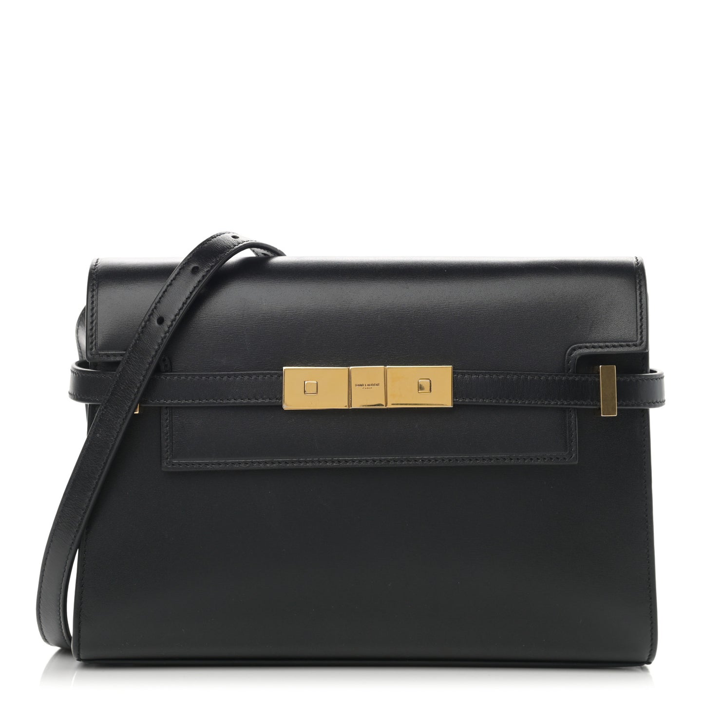 Smooth Calfskin Manhattan Shoulder Bag Black