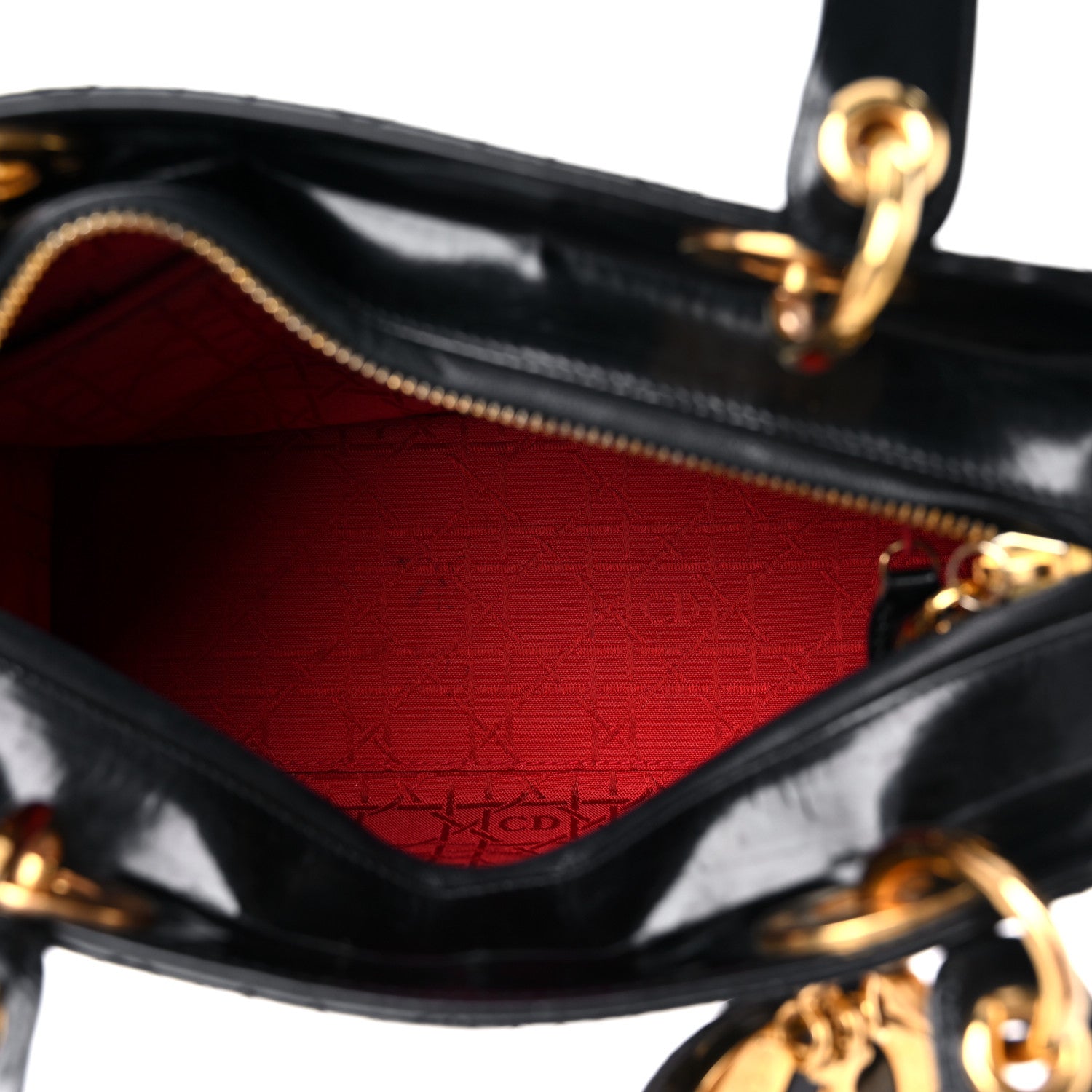Christian Dior Patent Cannage Medium Lady Dior Black 5 of 16