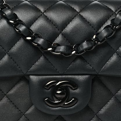 Chanel Lambskin Quilted Mini Rectangular Flap So Black 8 of 11