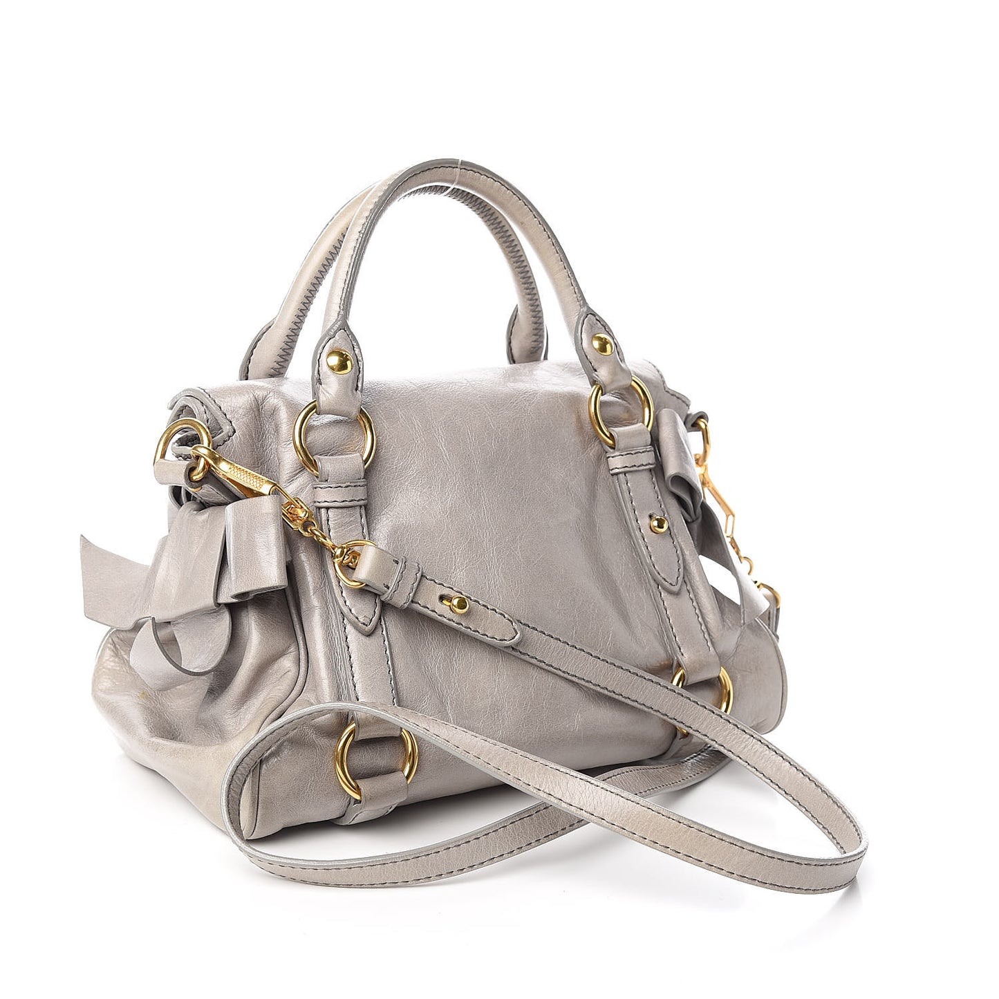 Vitello Lux Bow Bag Grey