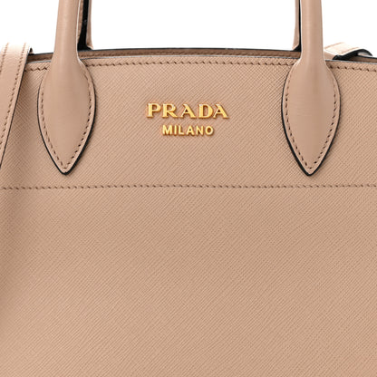 Prada Saffiano City Calfskin Small Bibliotheque Top Handle Cammeo Granato 8 of 15