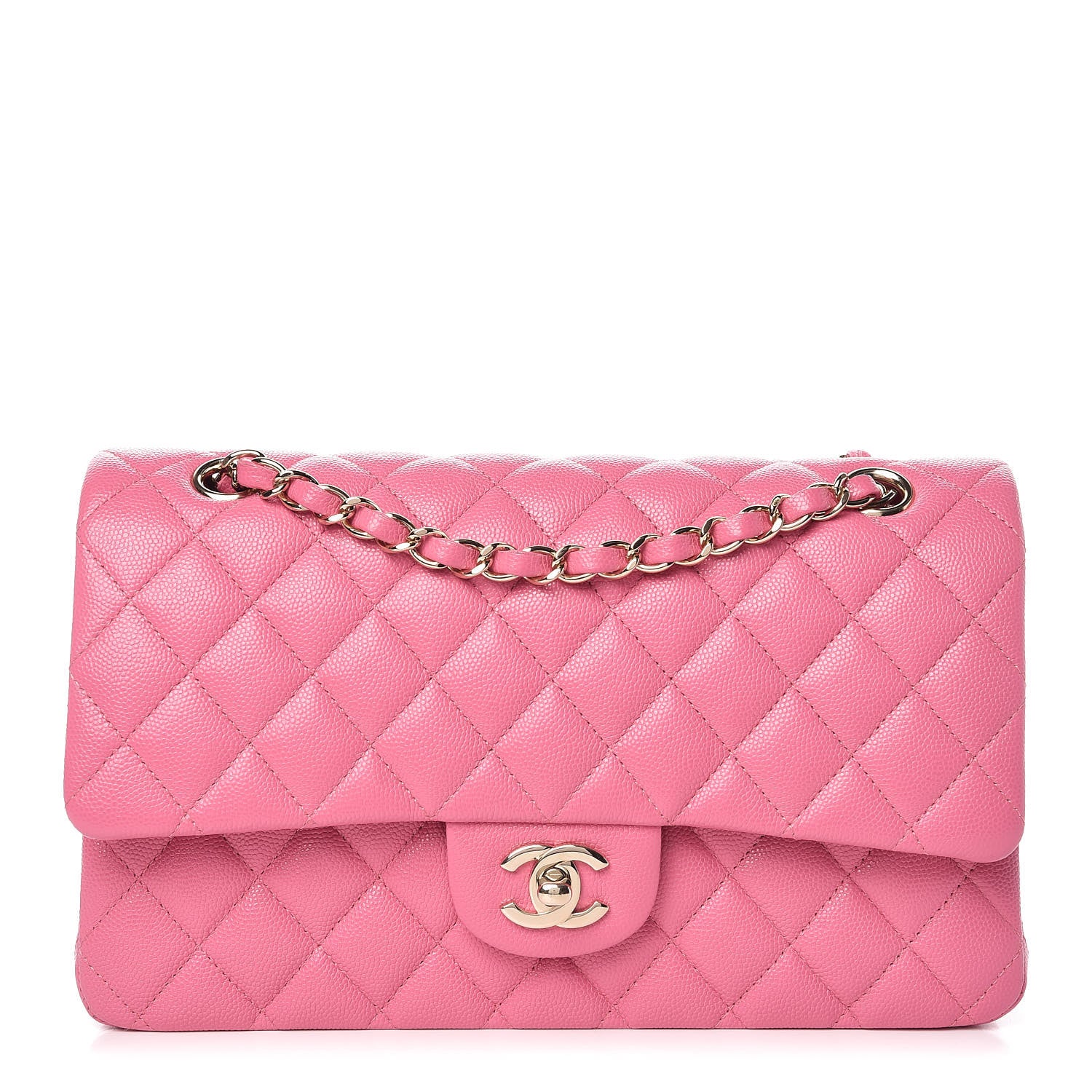 Chanel Caviar Quilted Medium Double Flap Pink 1 of 11