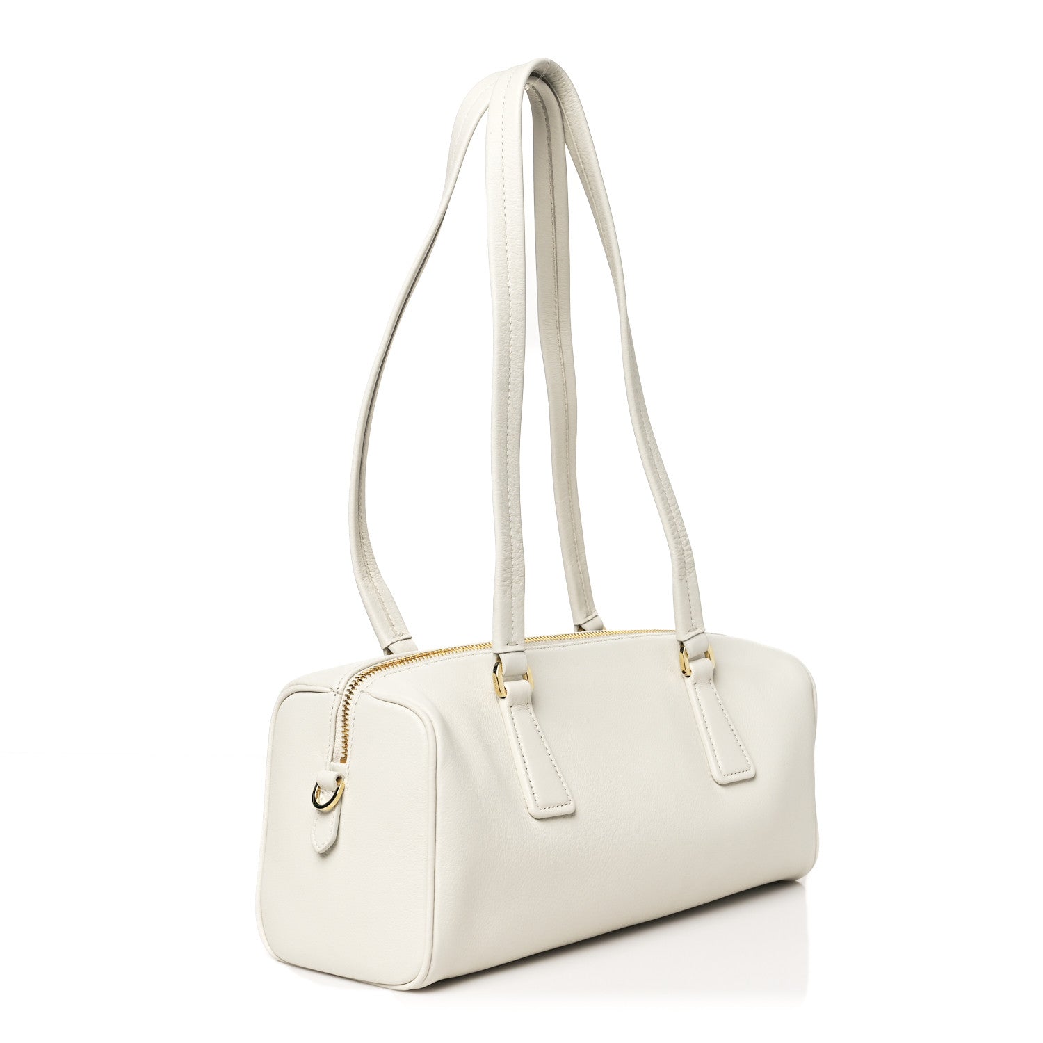 Prada Soft Grain Medium Top Handle Bag With Padlock Bianco 3 of 9