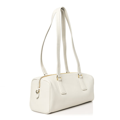 Prada Soft Grain Medium Top Handle Bag With Padlock Bianco 3 of 9