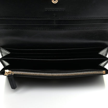 Burberry Signature Grain Calfskin Check Embossed Porter Continental Wallet Black 4 of 8
