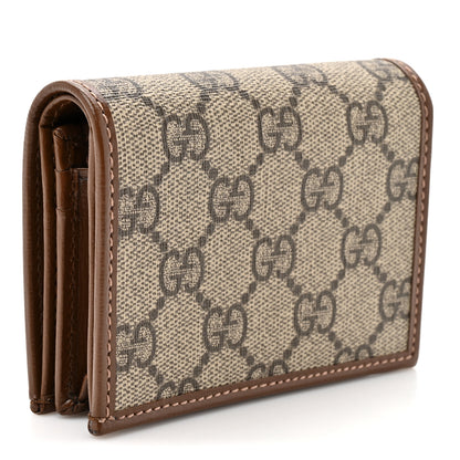 Gucci GG Supreme Monogram Horsebit 1955 Card Case Wallet Beige Ebony Brown Sugar 3 of 8