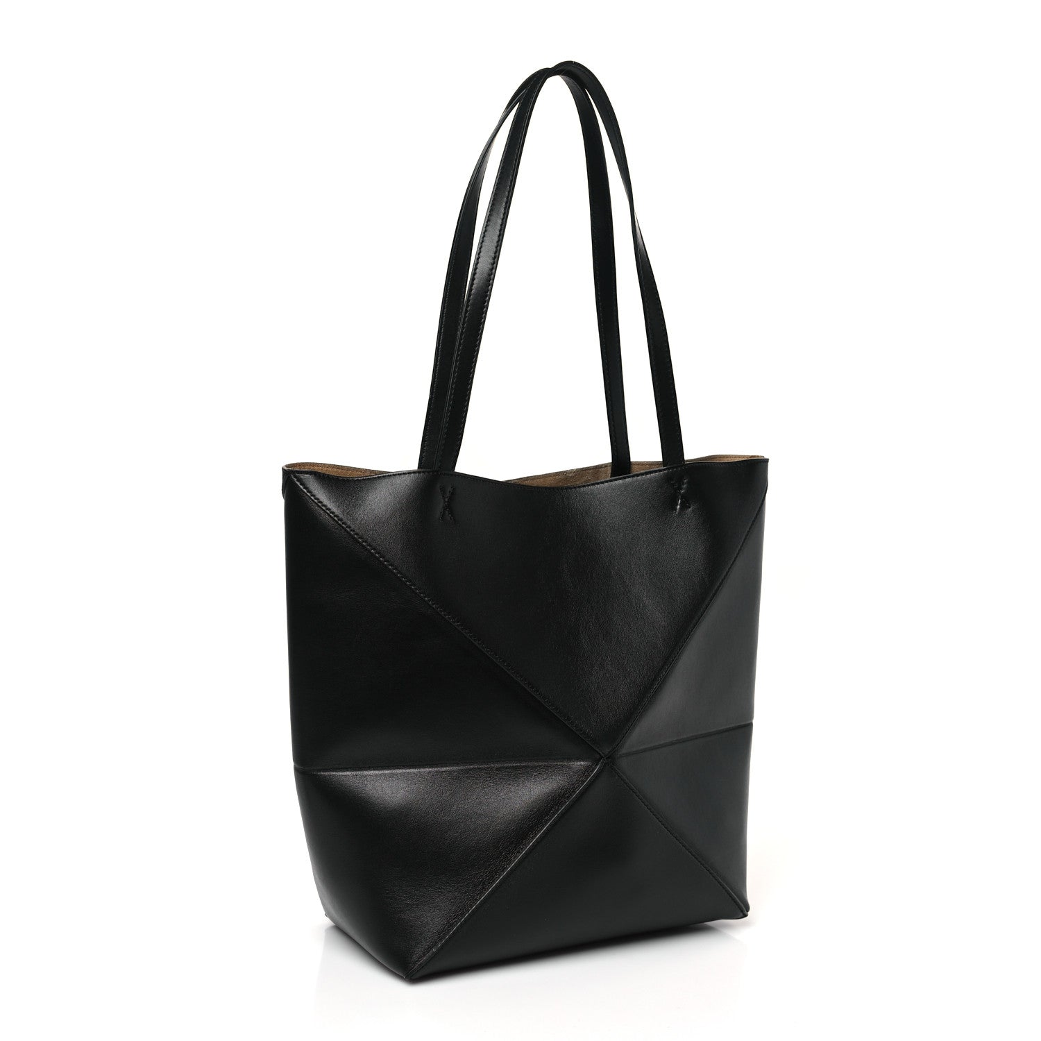 Loewe Shiny Calfskin Medium Puzzle Fold Tote Black 3 of 8
