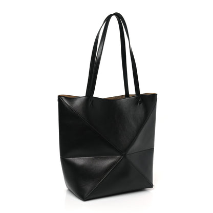 Loewe Shiny Calfskin Medium Puzzle Fold Tote Black 3 of 8