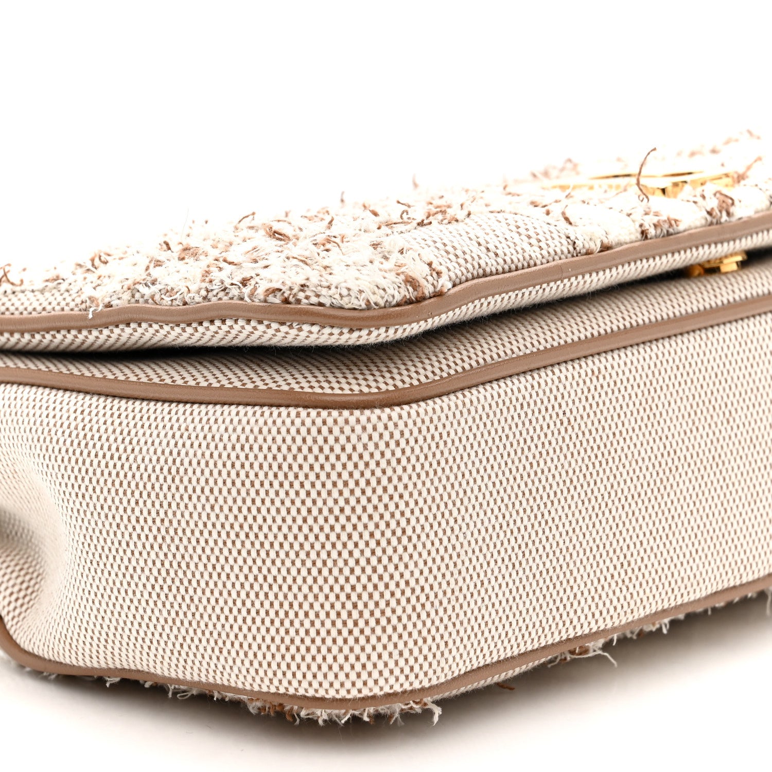 Burberry Lambskin Needle Punch Quilted Check Small Lola Bag Natural 8 of 9