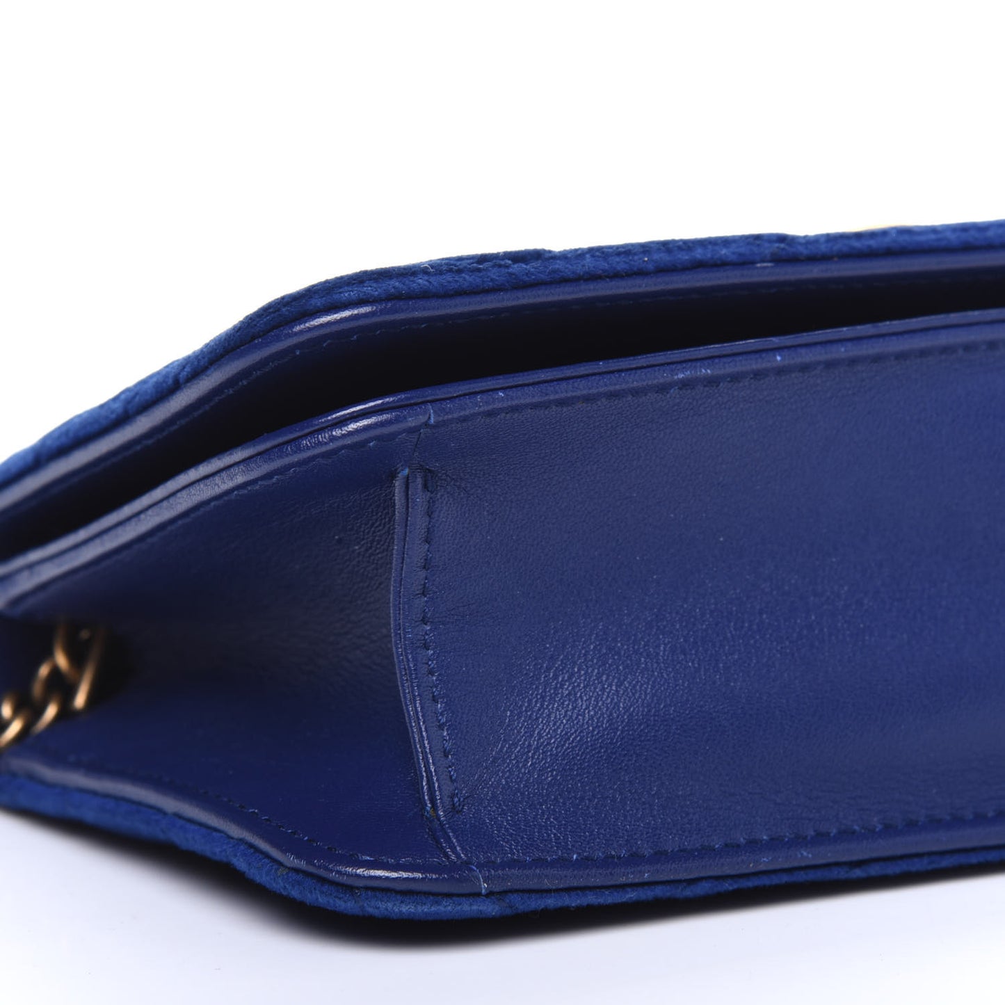 Velvet Matelasse GG Marmont Mini Bag Cobalt Blue