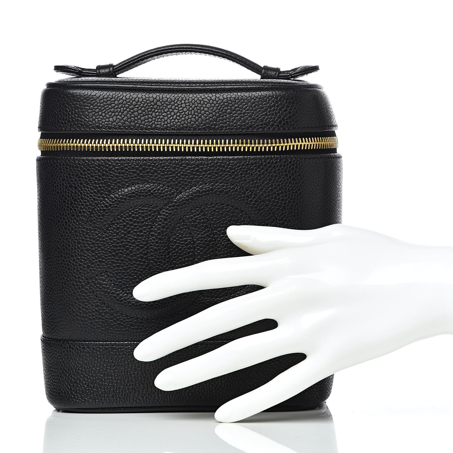 Chanel Caviar Vanity Cosmetic Case Black 2 of 8
