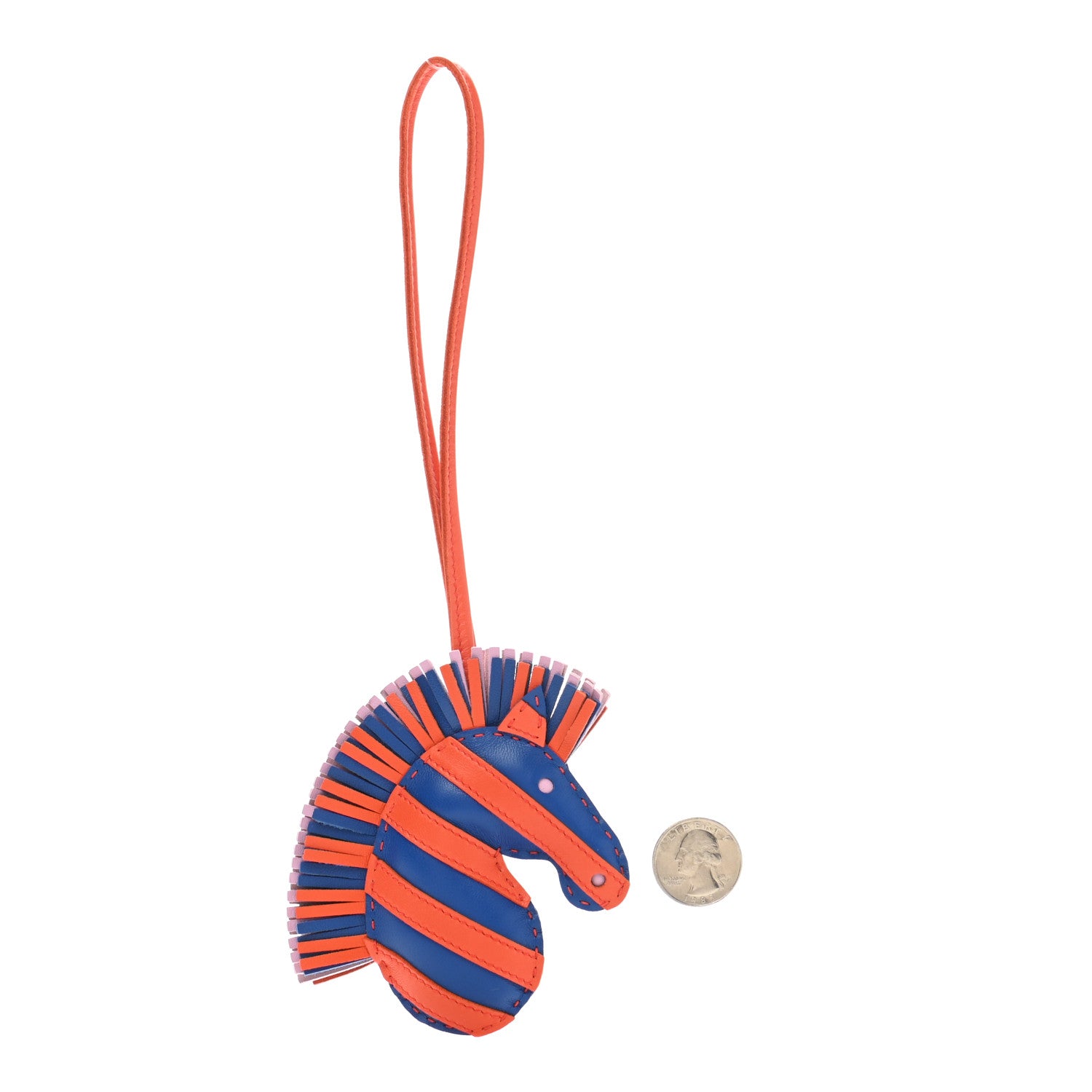 Hermes Milo Lambskin Geegee Savannah Bag Charm Bleu De France Orange Poppy Mauve Sylvestre 2 of 4