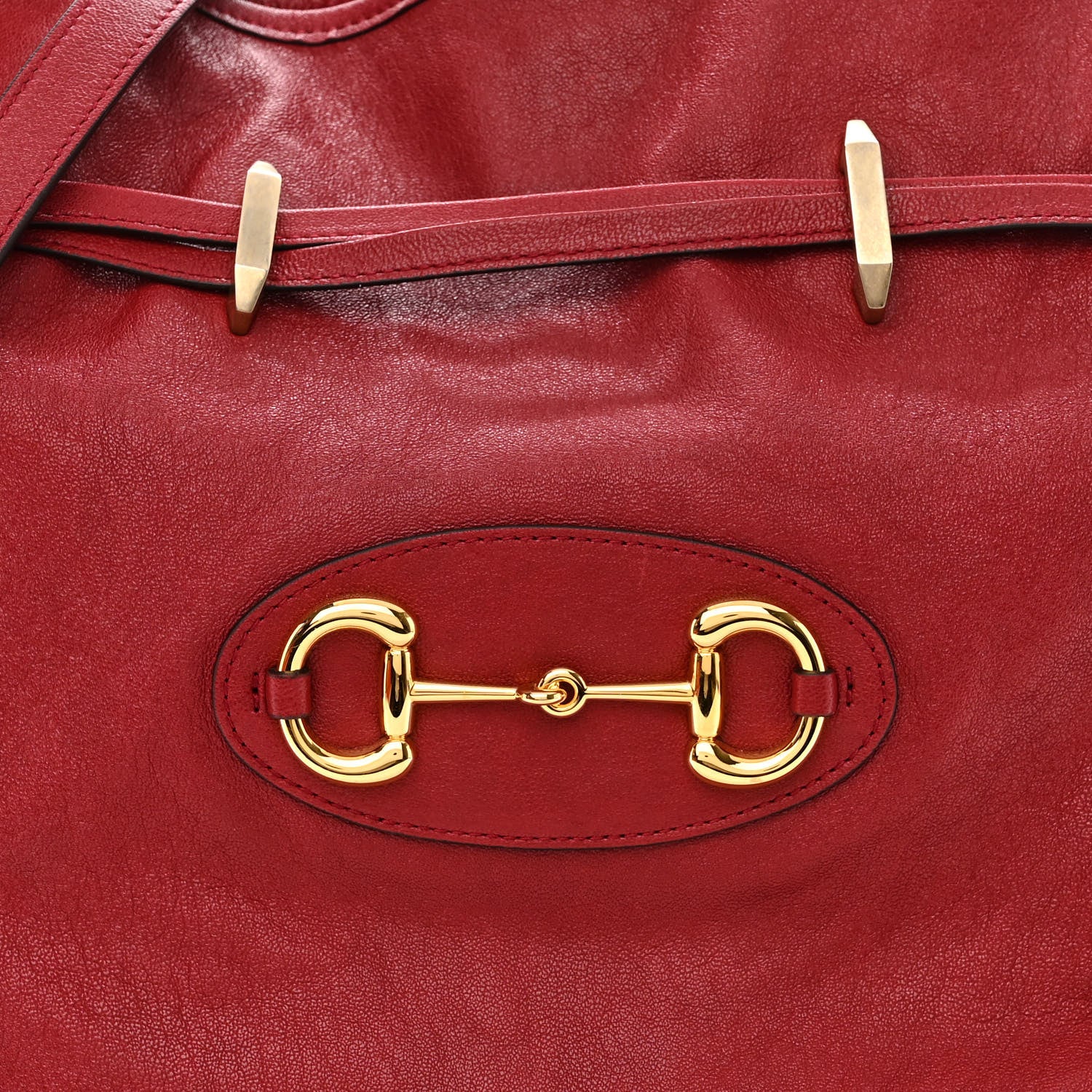 Gucci Sakai Be Green Calfskin Horsebit 1955 Cinch Top Messenger Bag New Cherry Red 8 of 10