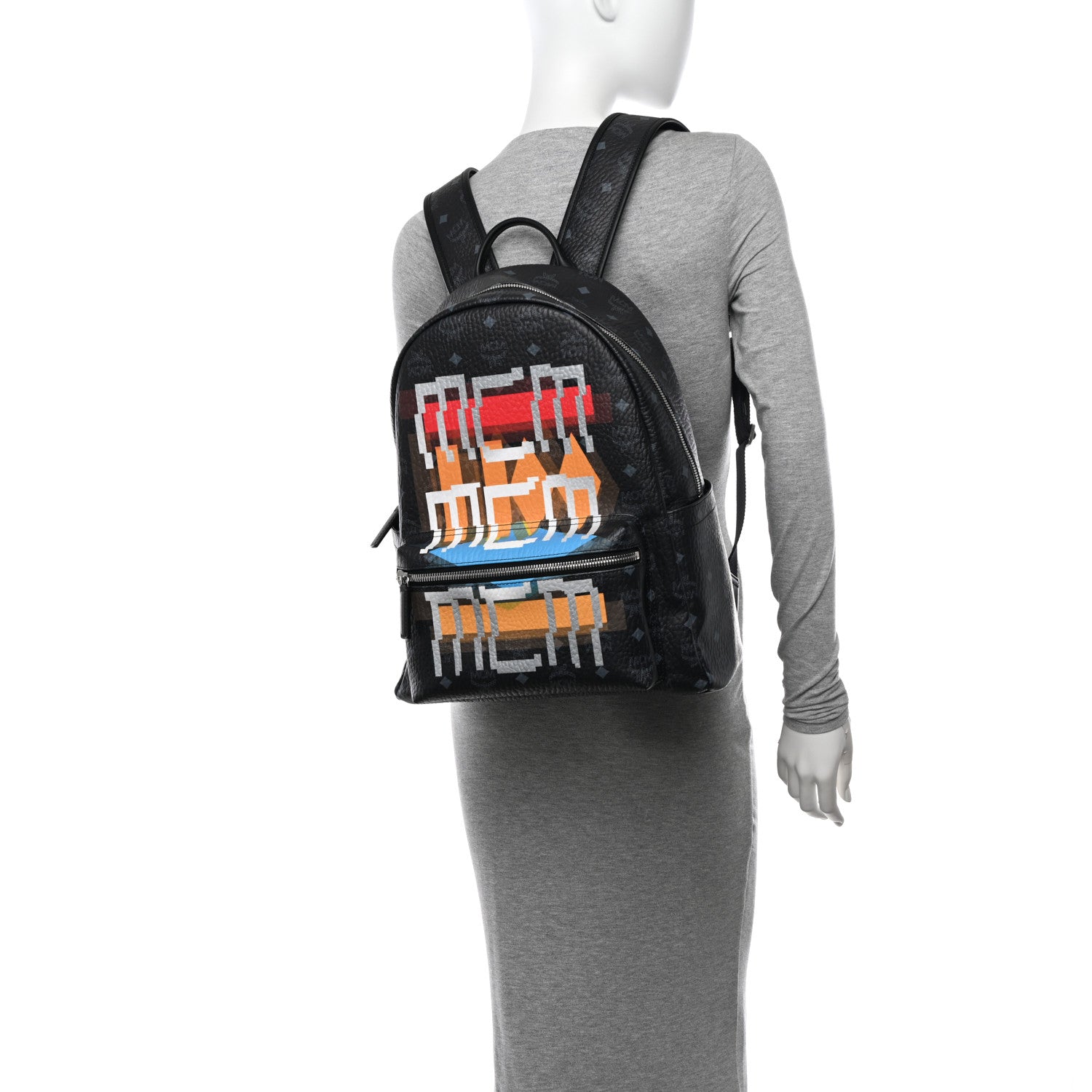MCM Visetos Geo Graffiti Large Stark Backpack Black 2 of 10