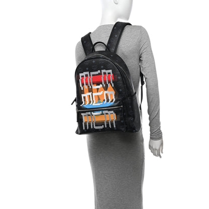 MCM Visetos Geo Graffiti Large Stark Backpack Black 2 of 10