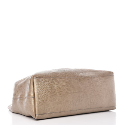 Gucci Metallic Pebbled Calfskin Medium Soho Chain Shoulder Bag Golden Beige 4 of 19