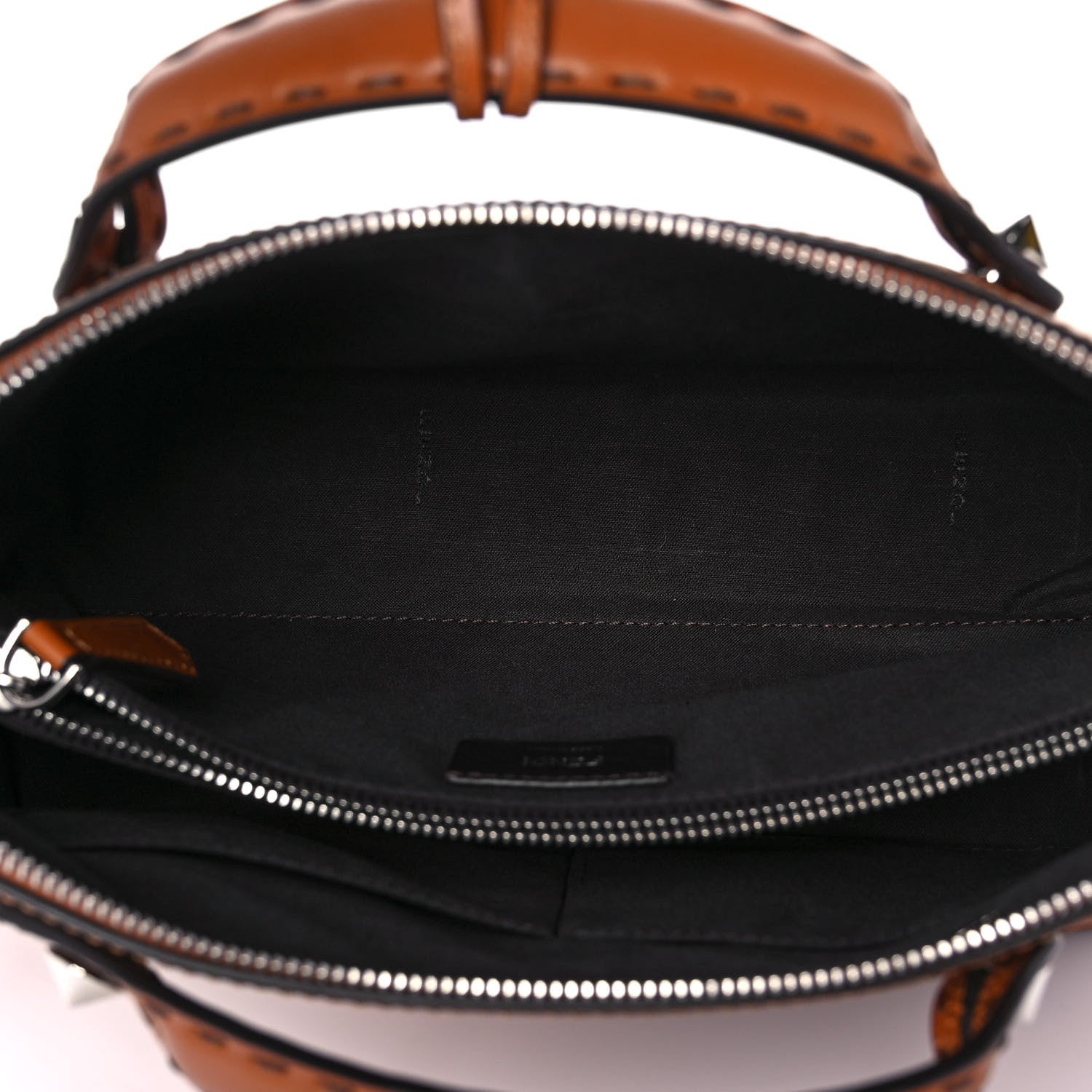 Fendi Vitello King Logo Embossed Medium By The Way Boston Bag Cuoio 5 of 9