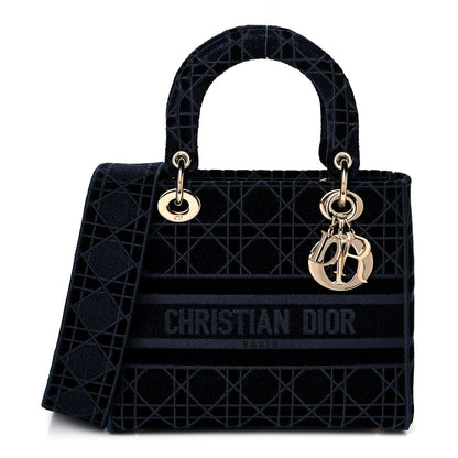 Christian Dior Velvet Cannage Medium Lady D-Lite Blue 1 of 11