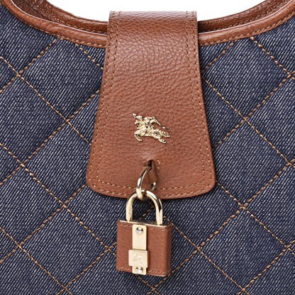 Burberry Denim Quilted Small Brook Hobo Blue 11 of 11