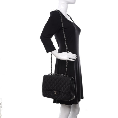 Chanel Caviar Quilted Jumbo Single Flap Black 2 of 11